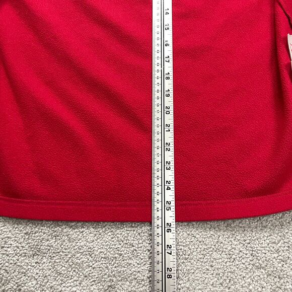 Lands' End Fleece Jacket Womens Medium 10-12 Red Soft Collared Outdoor Button Up - Picture 3 of 10